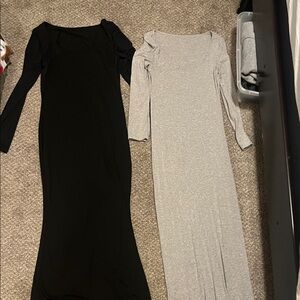 Black and Gray Long Sleeve Dresses